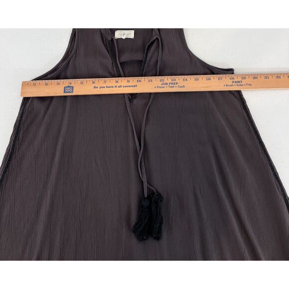 Lou & Grey Women's Gray Faded Black V Neck Flowy Swing Sleeveless Dress Size XS - Picture 7 of 10